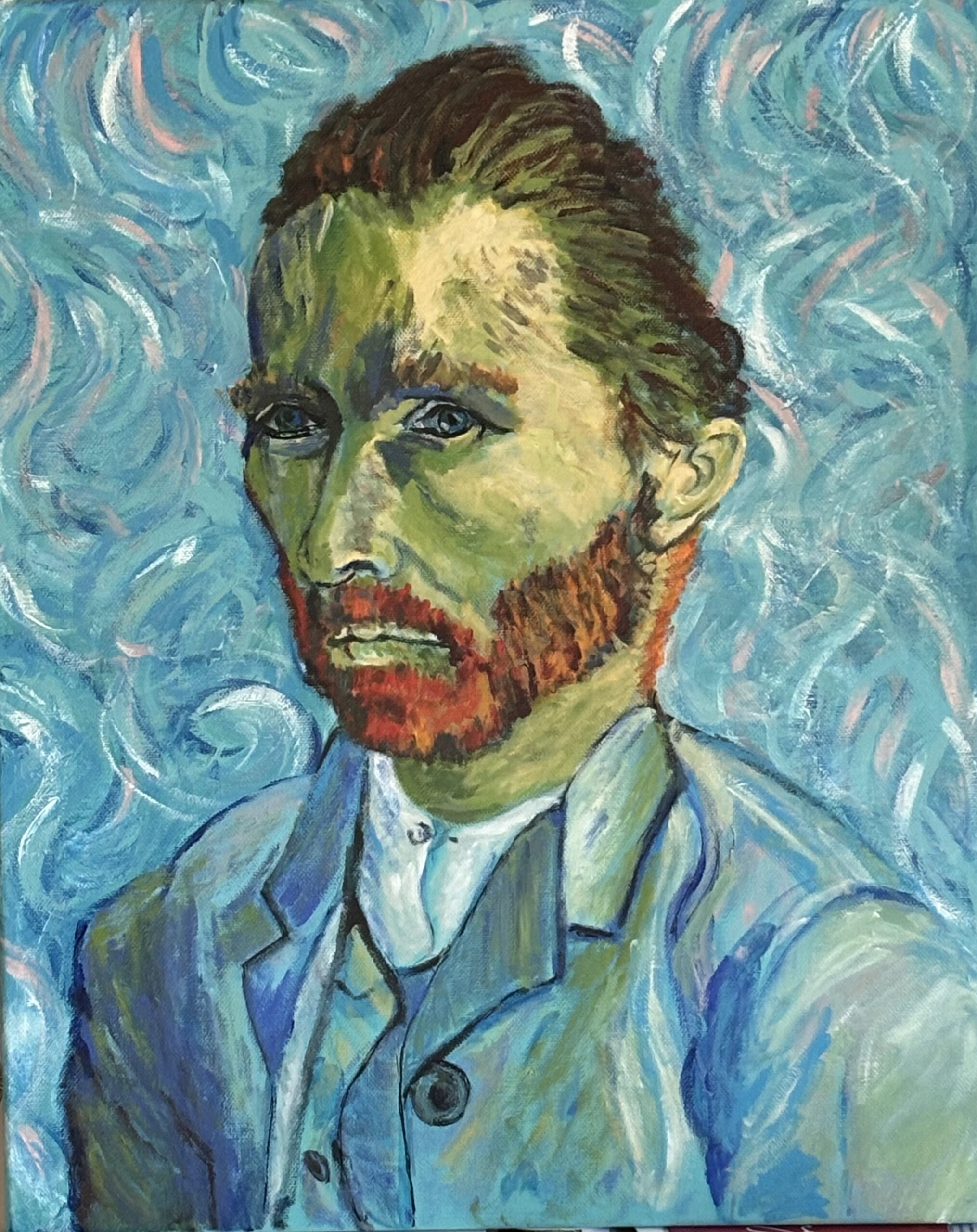 Materiaal: acryl op doek Formaat: 40 x 50 cm  Prijs: € 250,=